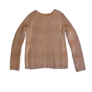 Vince 100% Cotton Chunky Knit Sweater XS Neutral Minimalist
